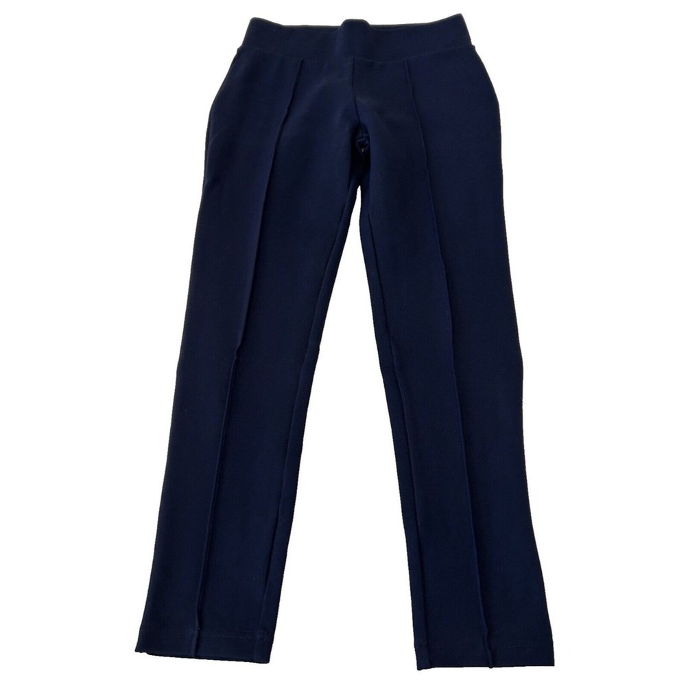 Seven7 Women's Pull On Ponte Knit Leggings Size M Blue Seamed Compression Pant